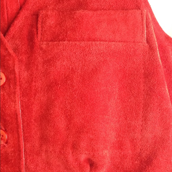 Vintage red suede vest - Picture 4 of 8